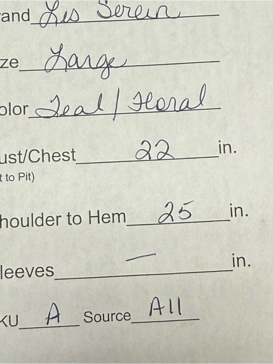 Les Serein Teal Floral Blouse Sleeveless Boho Lightweight Top Size Large - Picture 12 of 12